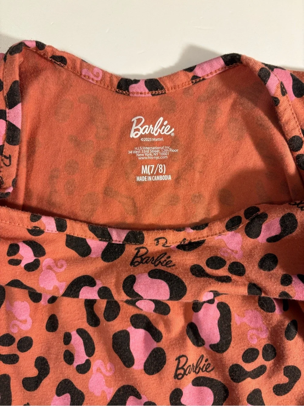 Girls' Barbie Girls  Leopard Print Short Sleeve Dress